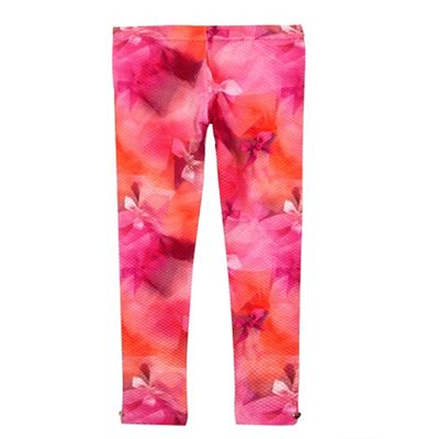 Baker by Ted Baker Girls' pink graphic bow print quilted leggings